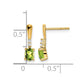 5x3 Oval August/Peridot and Diamond Dangle Post Earrings - WBC