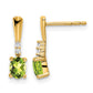 5x3 Oval August/Peridot and Diamond Dangle Post Earrings - WBC