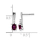 5x3 Oval June/Rhodolite Garnet and Diamond Dangle Post Earrings - WBC