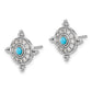 Turquoise and Topaz Shield Post Earrings - WBC