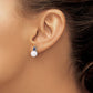 6- Round Freshwater Cultured Pearl and .60SA Pear Sapphire Post Earrings - WBC