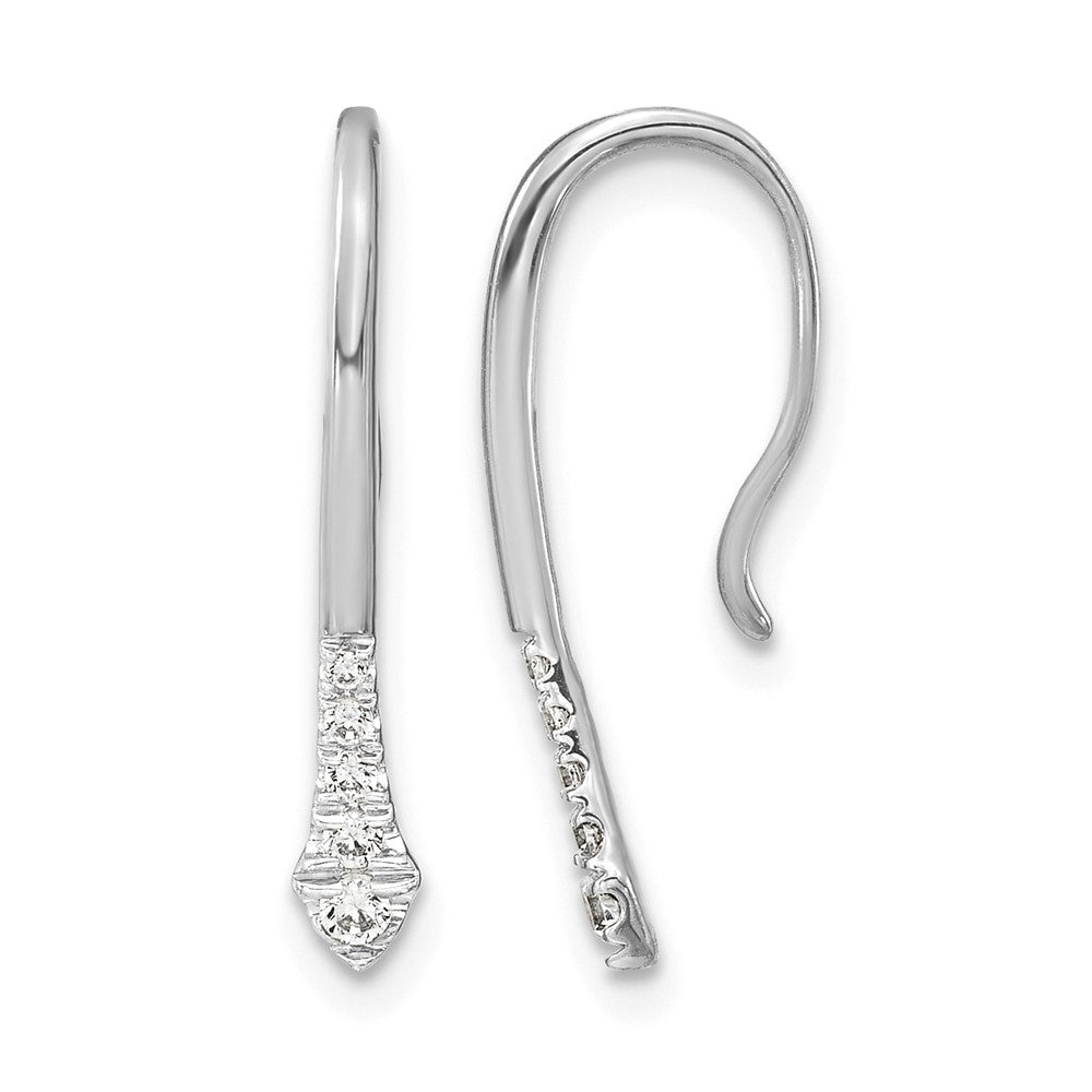 Polished 1/8 carat Diamond Drop Wire Earrings - WBC