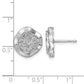 Polished Wavy Circle 5/8 carat Pave Diamond Post Earrings - WBC