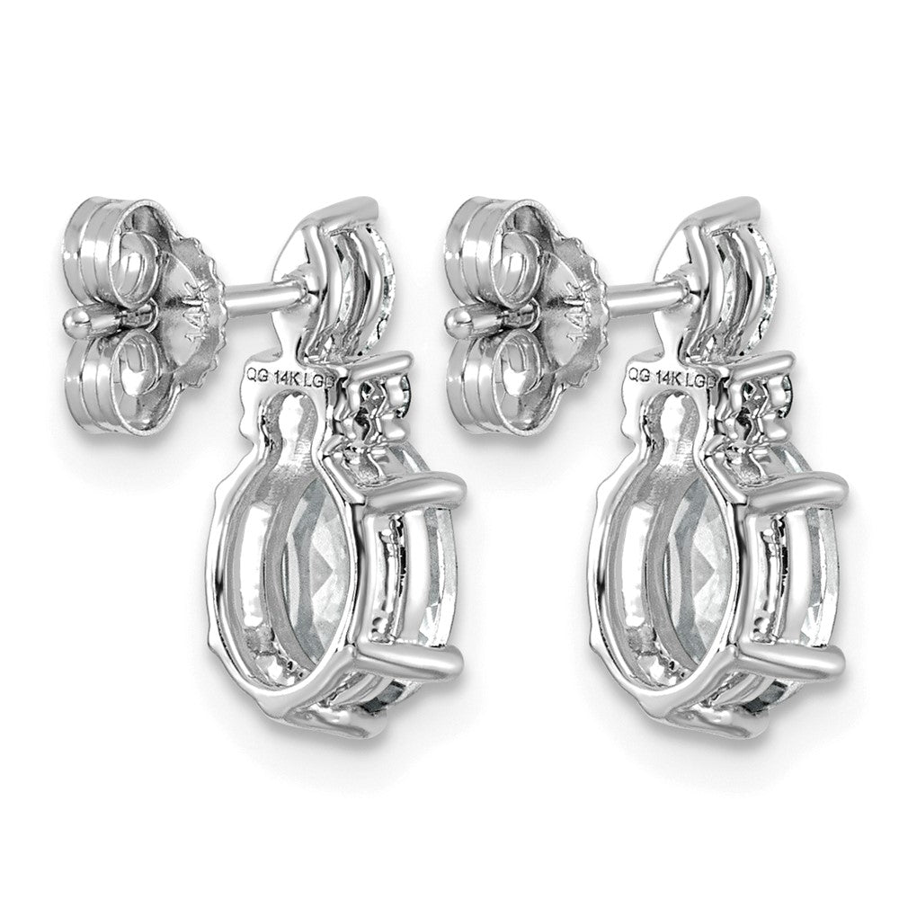 Diamond and 7x5 Oval April/ Topaz Post Earrings - WBC