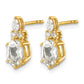 Diamond and 7x5 Oval April/ Topaz Post Earrings - WBC