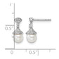 Polished 1/8 carat Diamond and Freshwater Cultured Pearl Drop Post Earrings - WBC