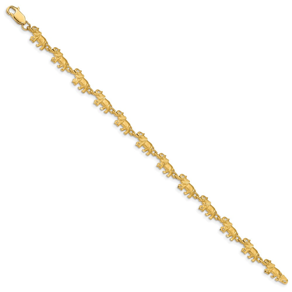 Satin Diamond-cut Elephant Bracelet - WBC