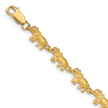 Satin Diamond-cut Elephant Bracelet - WBC