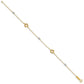 Two-tone Love Knots and Beads on Small Heart Link Bracelet - WBC