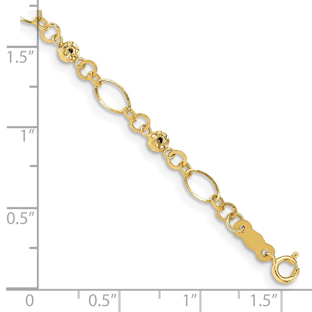 Polished Diamond-cut Ovals and Donut Beads Bracelet - WBC
