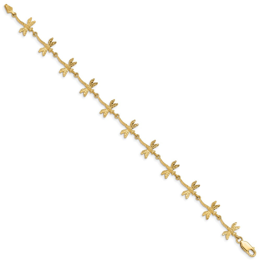 Polished and Textured Dragonfly Bracelet - WBC