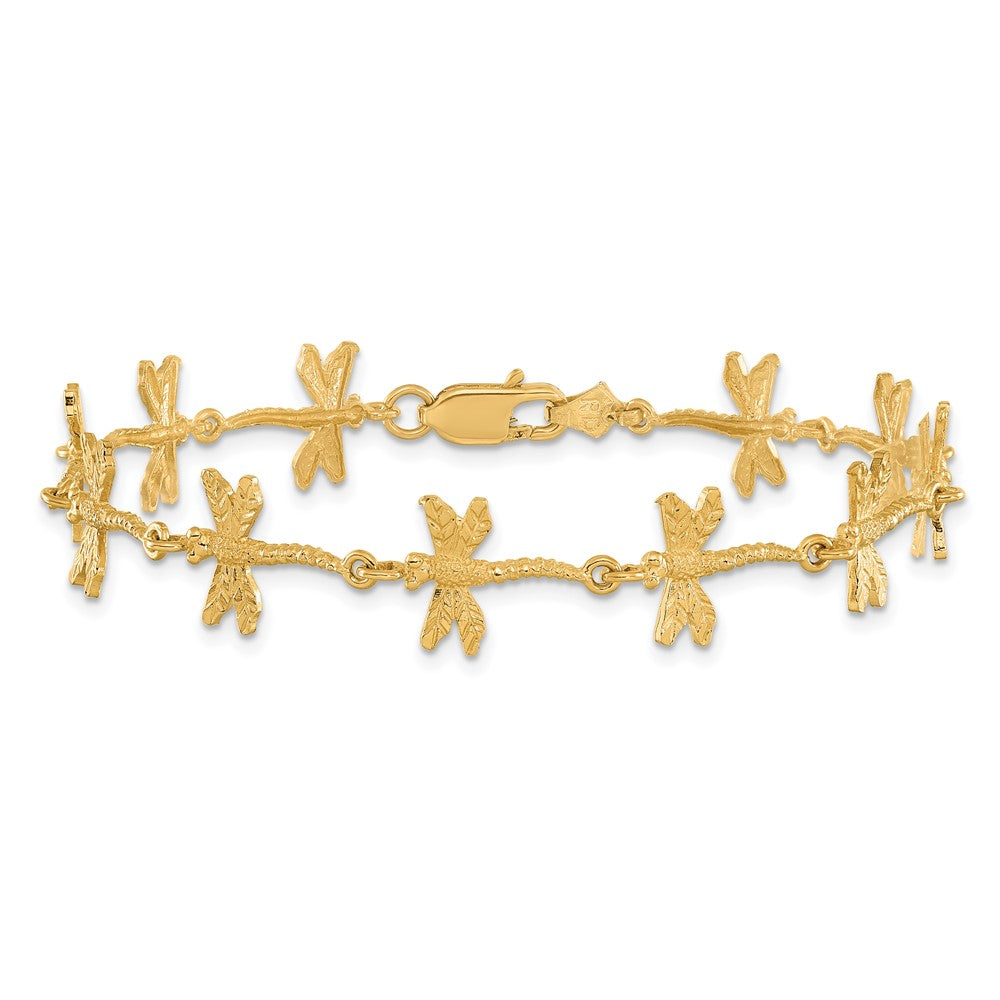 Polished and Textured Dragonfly Bracelet - WBC
