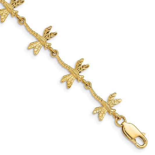 Polished and Textured Dragonfly Bracelet - WBC