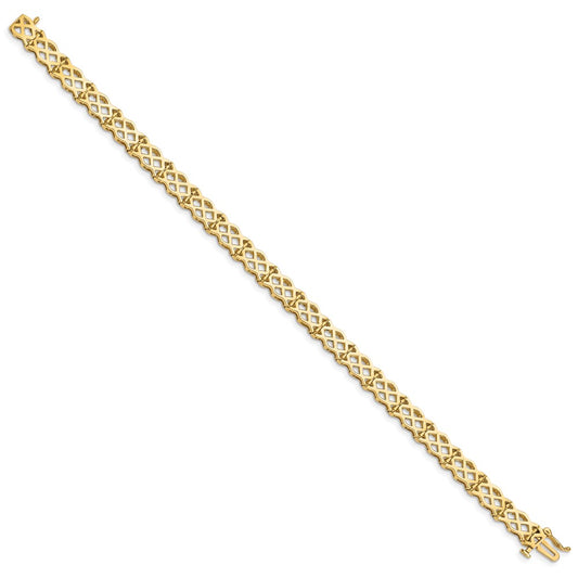Polished Criss Cross Link Bracelet - WBC