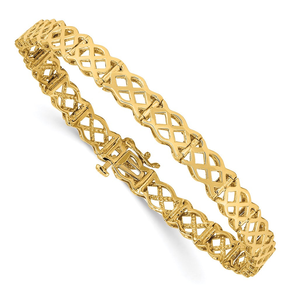 Polished Criss Cross Link Bracelet - WBC