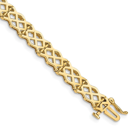 Polished Criss Cross Link Bracelet - WBC