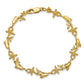 Polished and Textured Dolphin and Starfish Bracelet - WBC