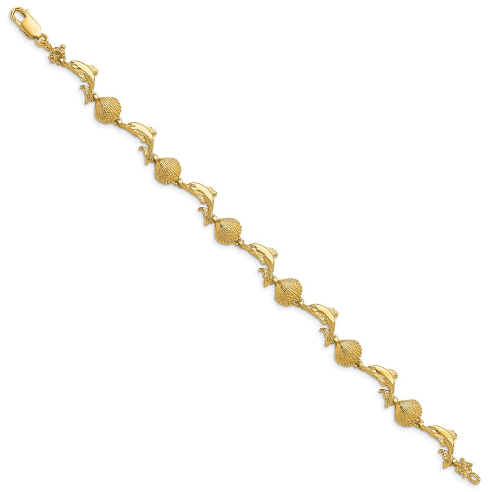 Polished Dolphin and Shell Bracelet - WBC
