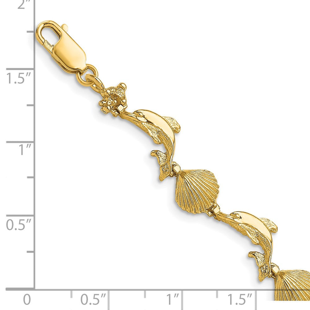 Polished Dolphin and Shell Bracelet - WBC