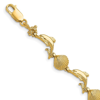 Polished Dolphin and Shell Bracelet - WBC
