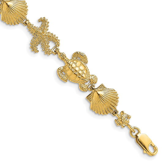 Polished Turtle/Shell/Starfish Bracelet - WBC