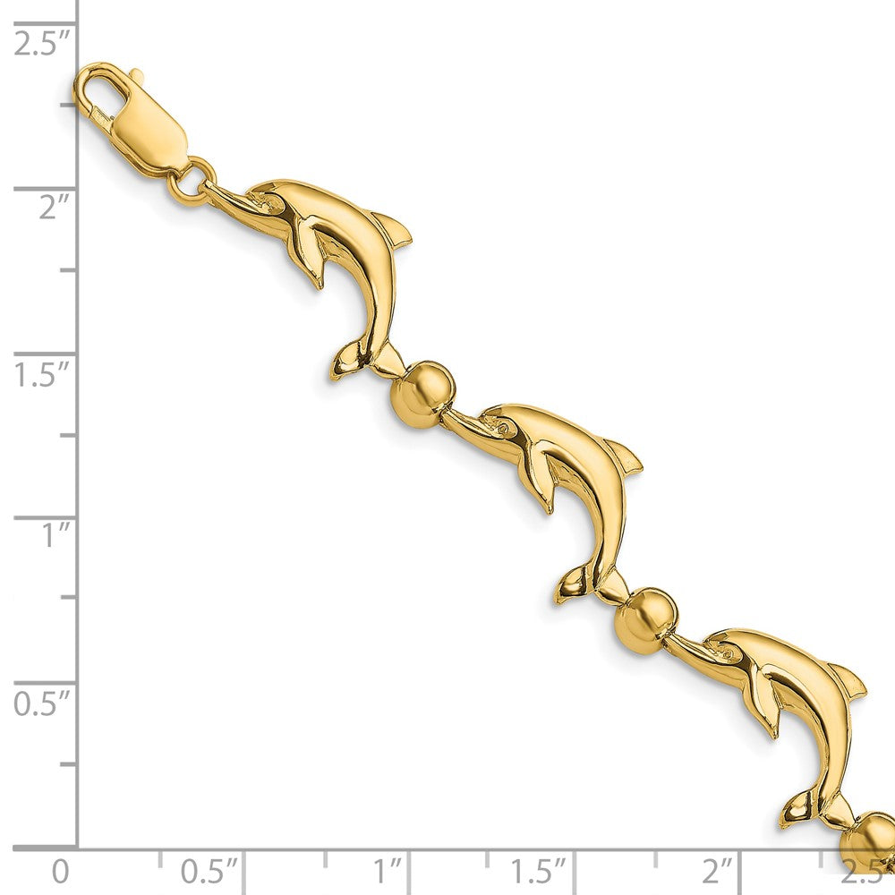 Polished Dolphin and Bead Bracelet - WBC