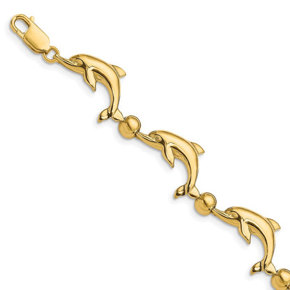 Polished Dolphin and Bead Bracelet - WBC