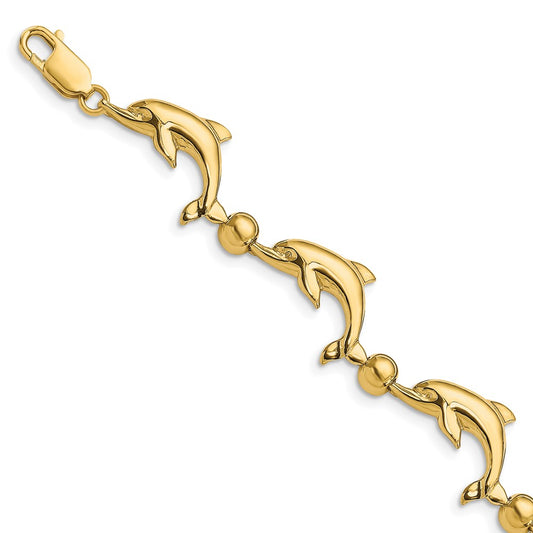 Polished Dolphin and Bead Bracelet - WBC