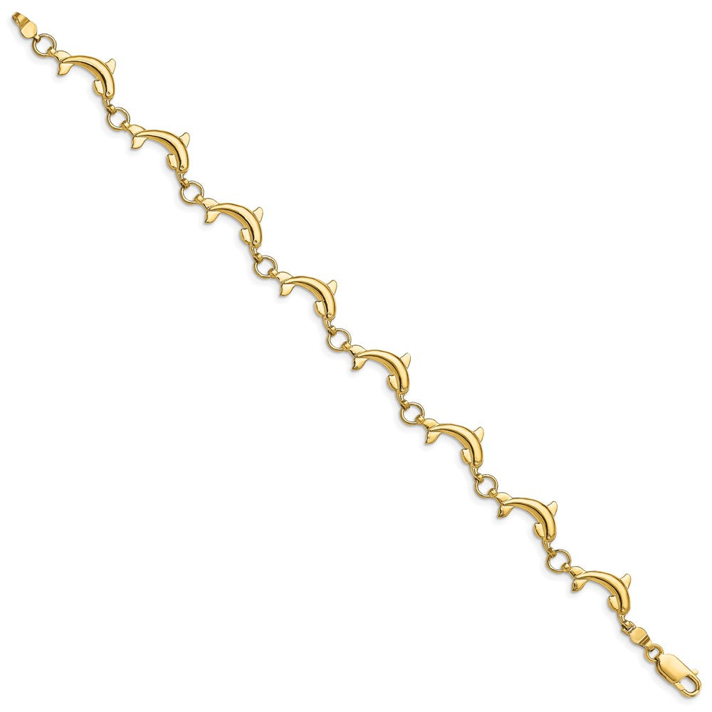 Polished Dolphin Link Bracelet - WBC