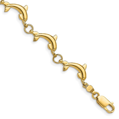 Polished Dolphin Link Bracelet - WBC