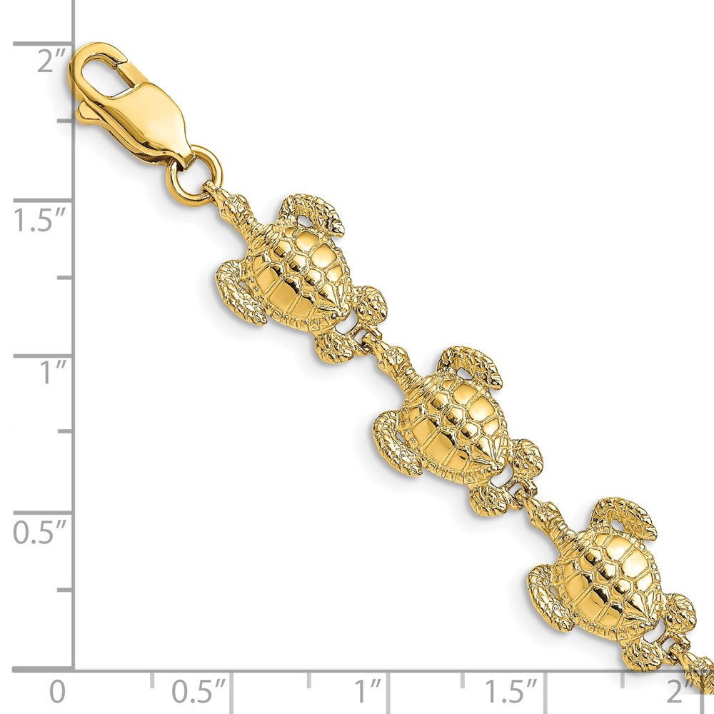 Polished and Textured Sea Turtle Bracelet - WBC
