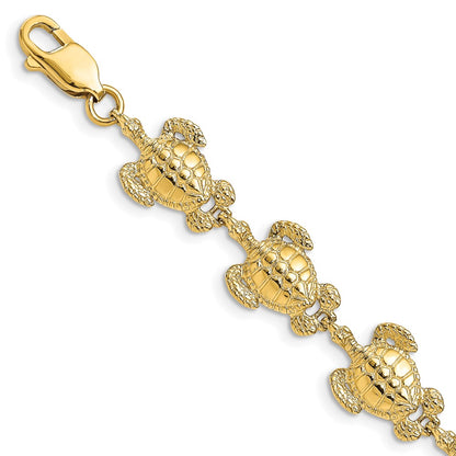 Polished and Textured Sea Turtle Bracelet - WBC