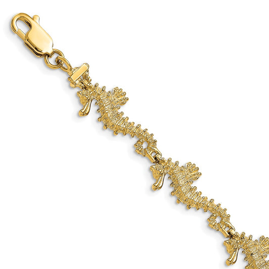 Textured 3-D Seahorse Bracelet - WBC