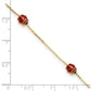 Polished Red and Black Enameled Ladybugs Childrens Bracelet Plus Extender - WBC