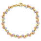 Tri Color Polished and D/C Beaded Bracelet - WBC