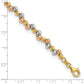 Tri Color Polished and D/C Beaded Bracelet - WBC