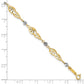 Two Tone Fancy Link Diamond-Cut Bracelet - WBC