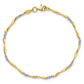 Two-tone Diamond-Cut Wavy and Beaded 7.5in Bracelet - WBC