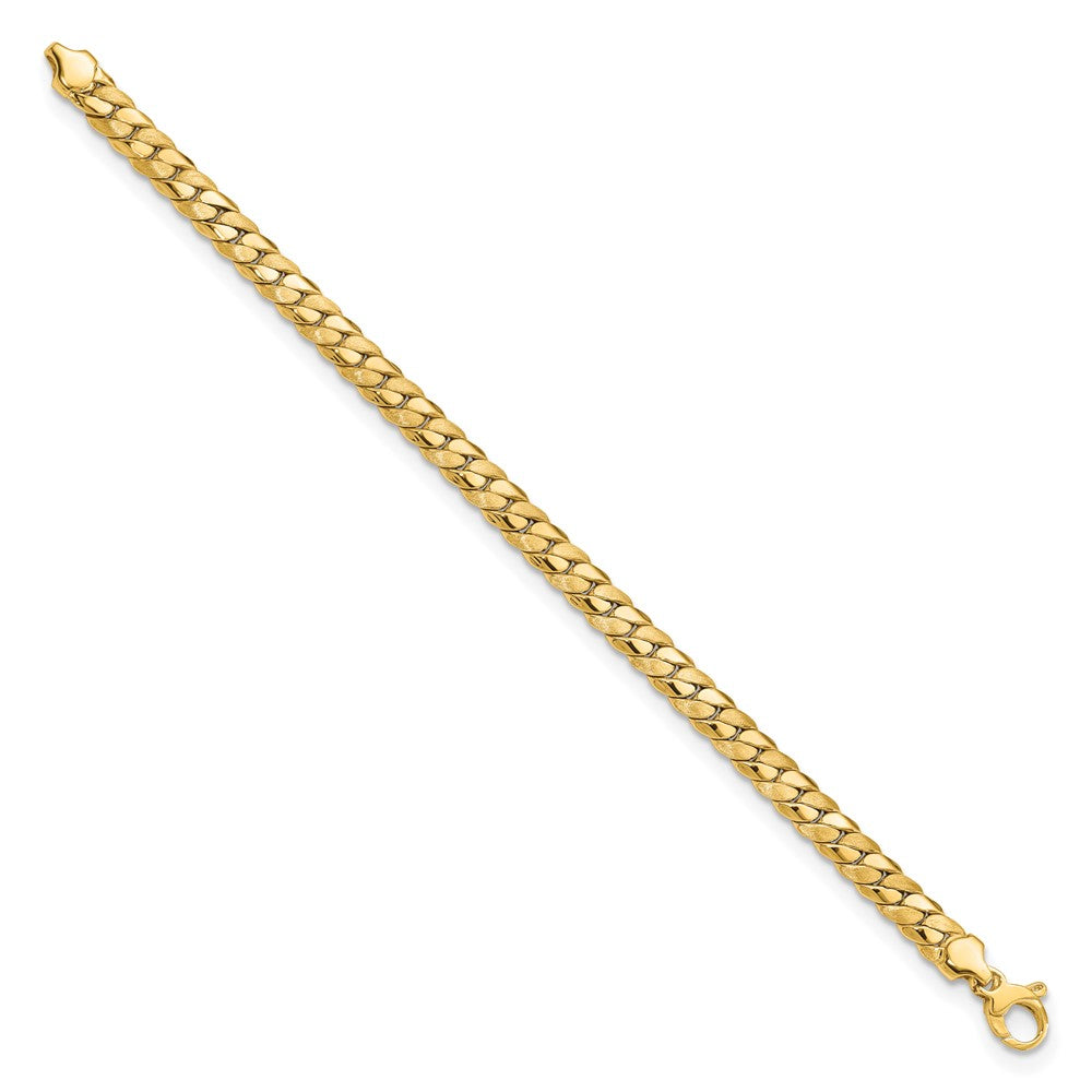 Satin and Polished Fancy Curb Link Bracelet - WBC