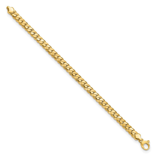 Satin and Polished Fancy Curb Link Bracelet - WBC