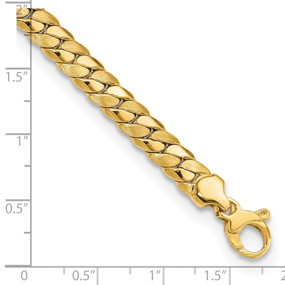 Satin and Polished Fancy Curb Link Bracelet - WBC
