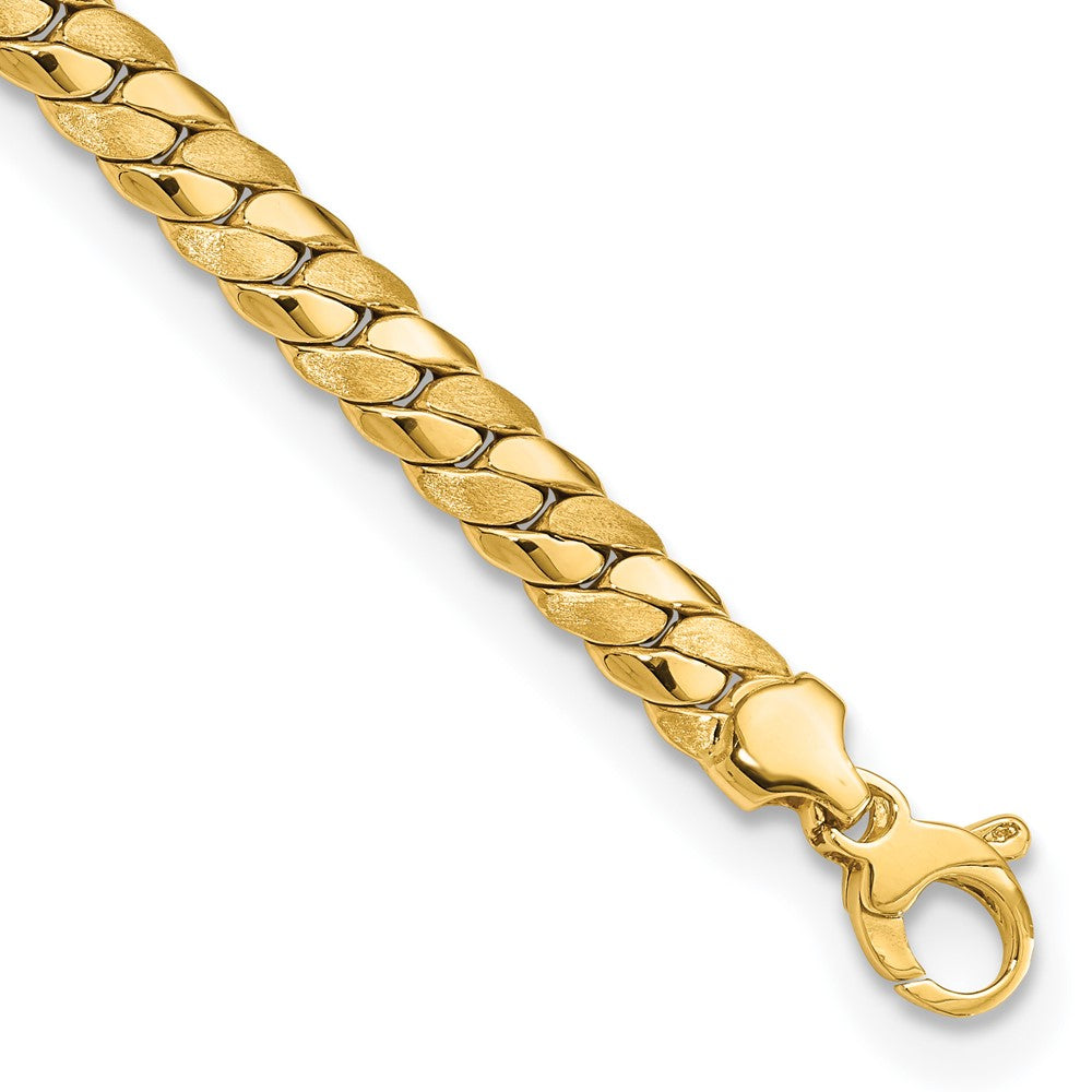 Satin and Polished Fancy Curb Link Bracelet - WBC