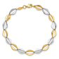 Two-tone Polished Fancy Link 7.5in Bracelet - WBC