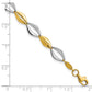 Two-tone Polished Fancy Link 7.5in Bracelet - WBC