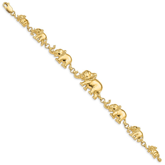 Polished Graduated Elephant Bracelet - WBC