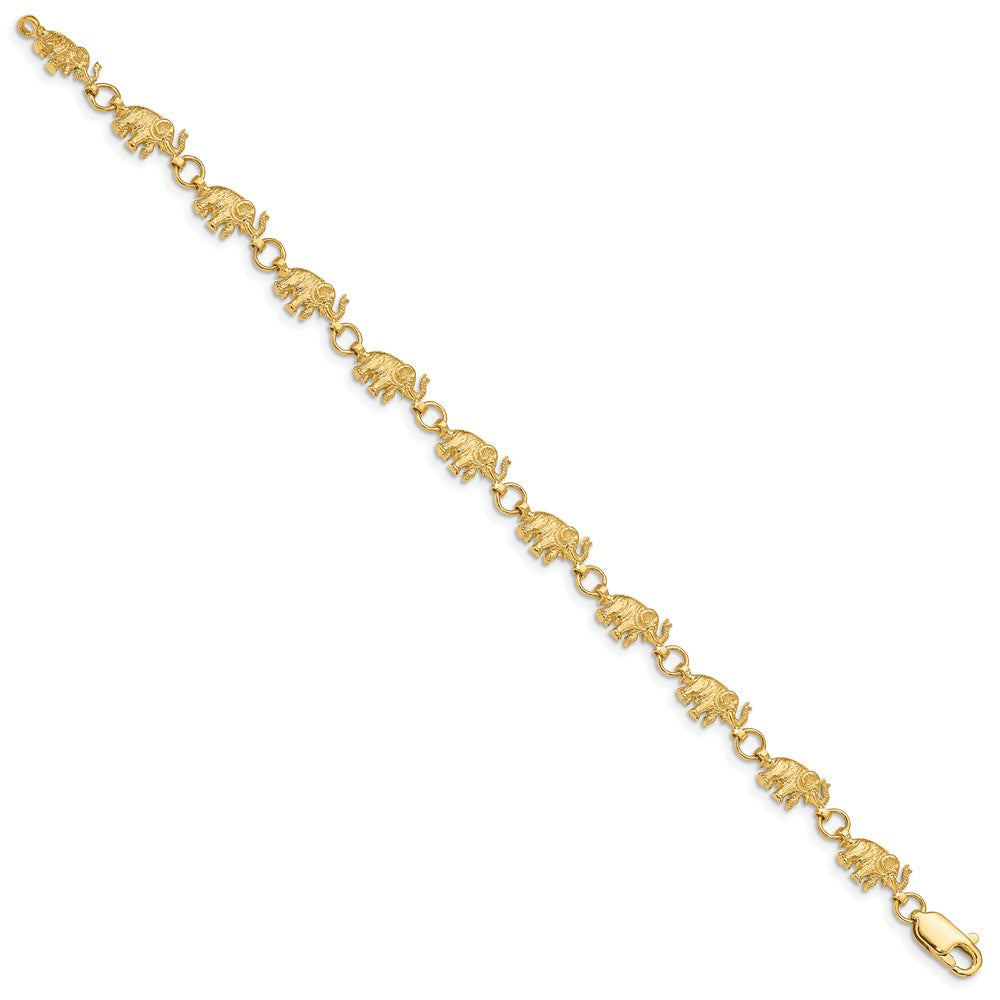 Polished and Textured Elephant Bracelet - WBC