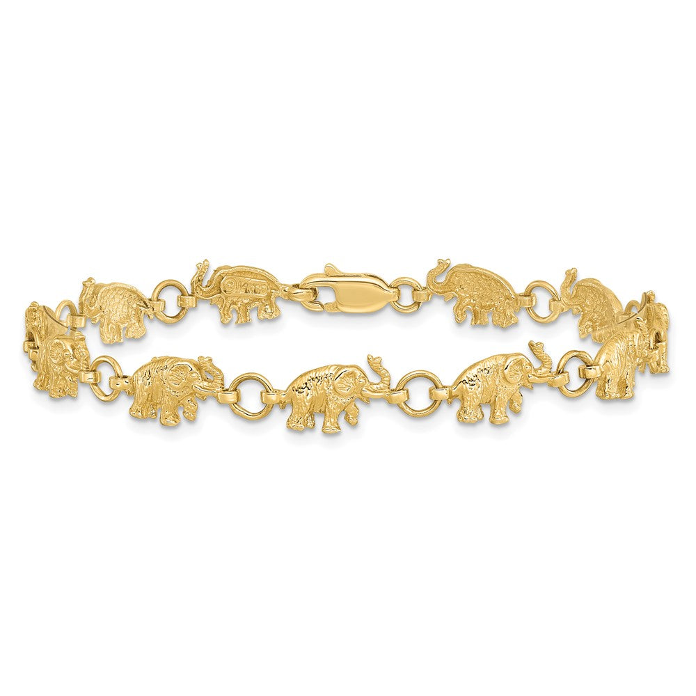 Polished and Textured Elephant Bracelet - WBC