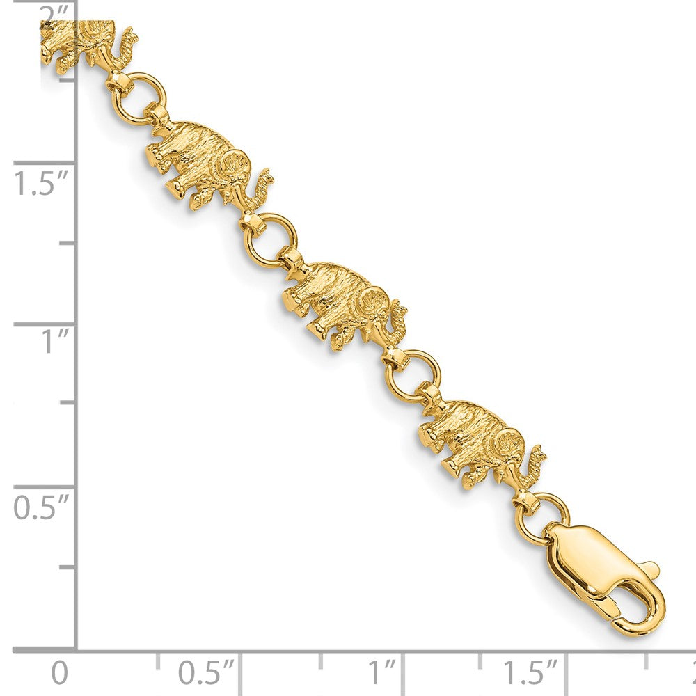 Polished and Textured Elephant Bracelet - WBC