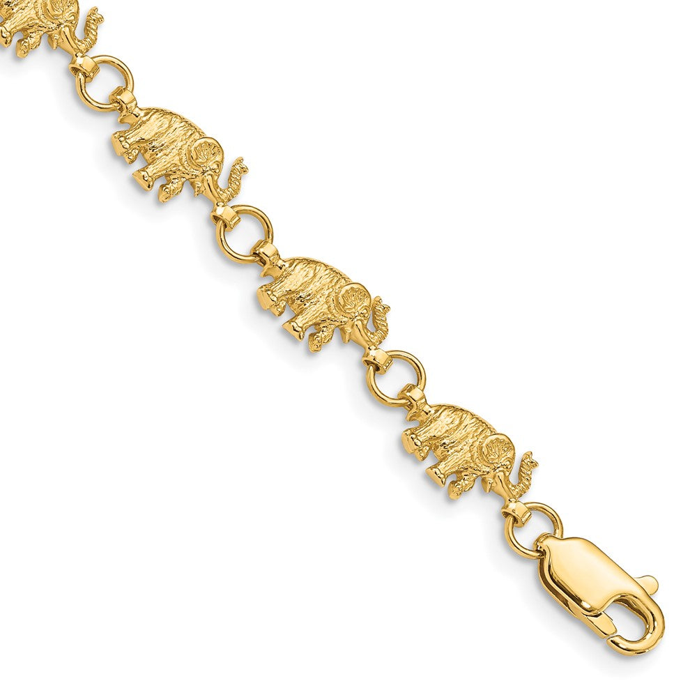 Polished and Textured Elephant Bracelet - WBC