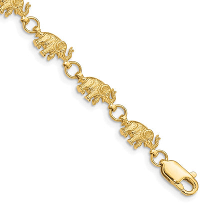 Polished and Textured Elephant Bracelet - WBC
